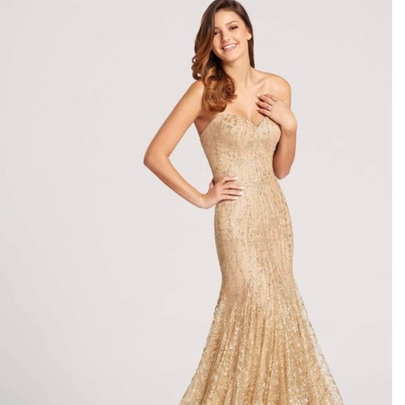 ellie wilde gold prom dress